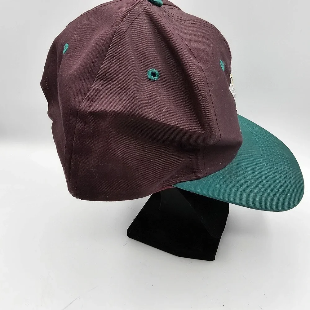 Vintage Anaheim Mighty Ducks Logo 7 NHL Snapback Hat Cap Blockhead Logo Disney